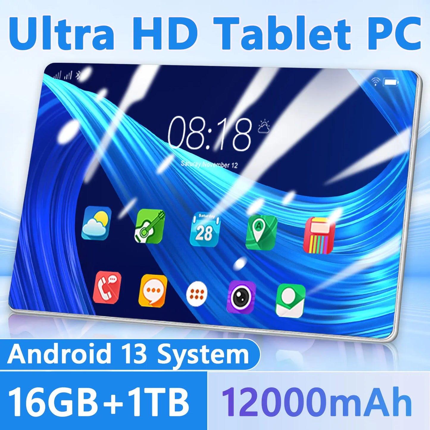 10.36 Inch 16GB RAM 1TB ROM Tablet Android 13.0 5G Brand Tablet 16MP 32MP 12000mAh 10Core WIFI Bluetooth Network