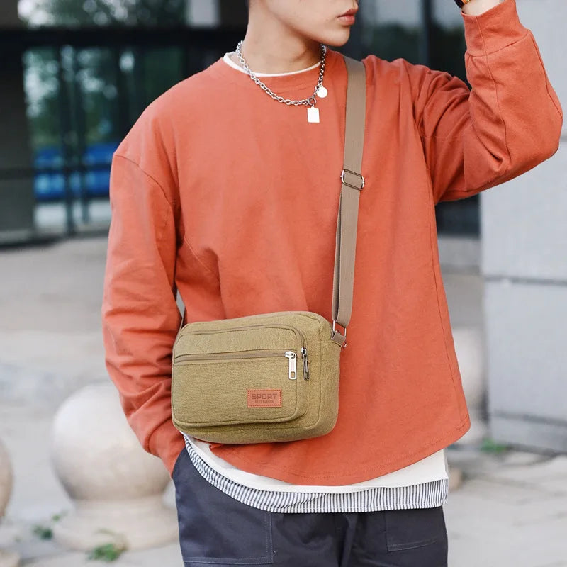 Tactical Military Canvas Bag Mens Bags Outdoor Vintage Small Bag Crossbody Sling Army Bags Hiking Sport Fashion Shoulder Bag