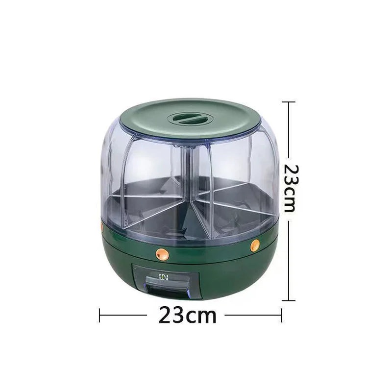 Kitchen Storage Box Rice Dispenser Rotating Rotary Split Design Moisture-Proof Food Container for Sealed Dry Cereal Grain Bucket