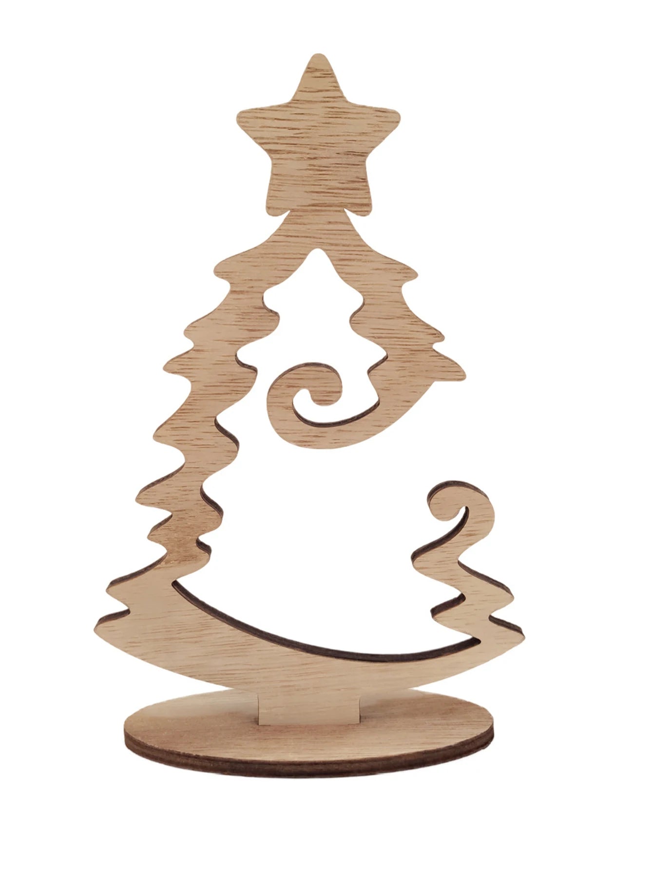 8.26 inch Christmas Interior Wood Decor Christmas Tree Hanging Creative Tabletop Decor Christmas Furniture Decor