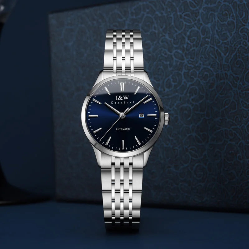 Luxury Women's Watches Top Brand CARNIVAL 2020 MIYOTA Automatic Watch Women Sapphire Calendar Waterproof Full Steel Montre femme
