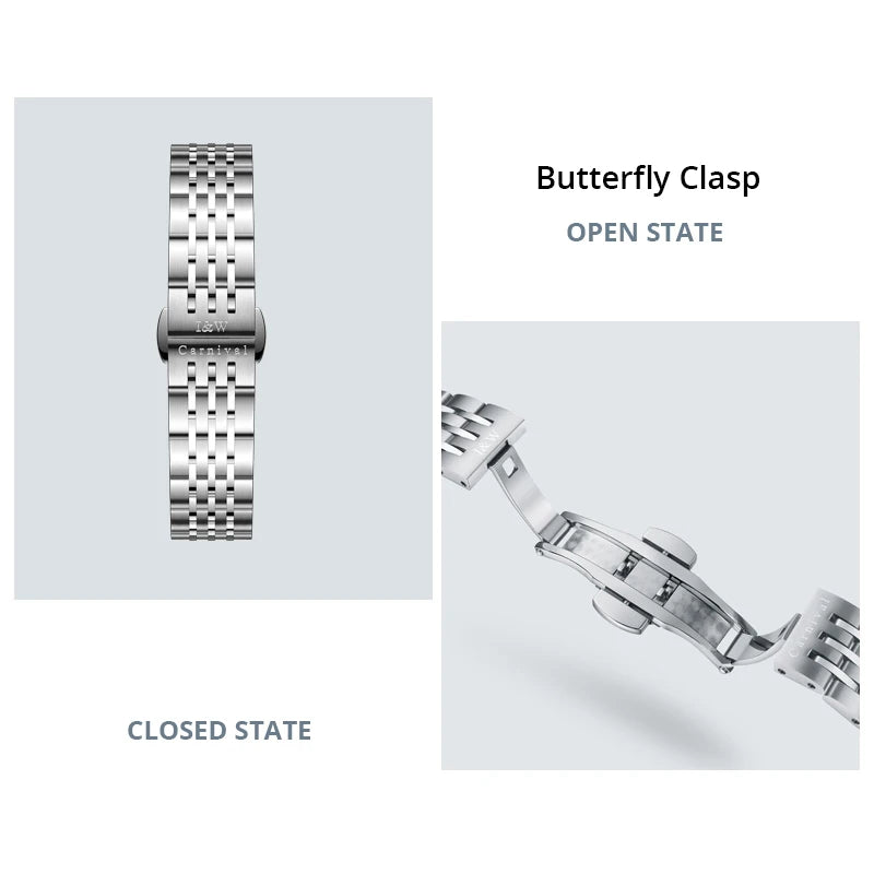 Luxury Women's Watches Top Brand CARNIVAL 2020 MIYOTA Automatic Watch Women Sapphire Calendar Waterproof Full Steel Montre femme