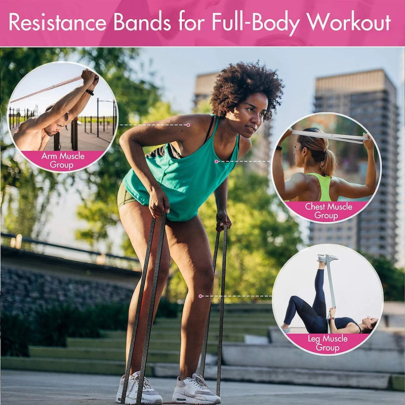 Fitness Resistance Bands Workout Hip Loop Elastic Exercise Band Gum Sport Yoga Strength 3-Piece Non-Slip For Leg Home Equipment