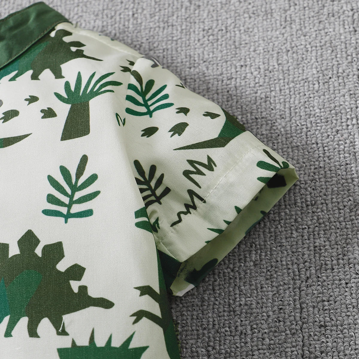 2021-04-02 Lioraitiin 0-5Years Toddler Boy 2Pcs Summer Outfits Short Sleeve Button Down Shirt Solid Elastic Waist Shorts Set