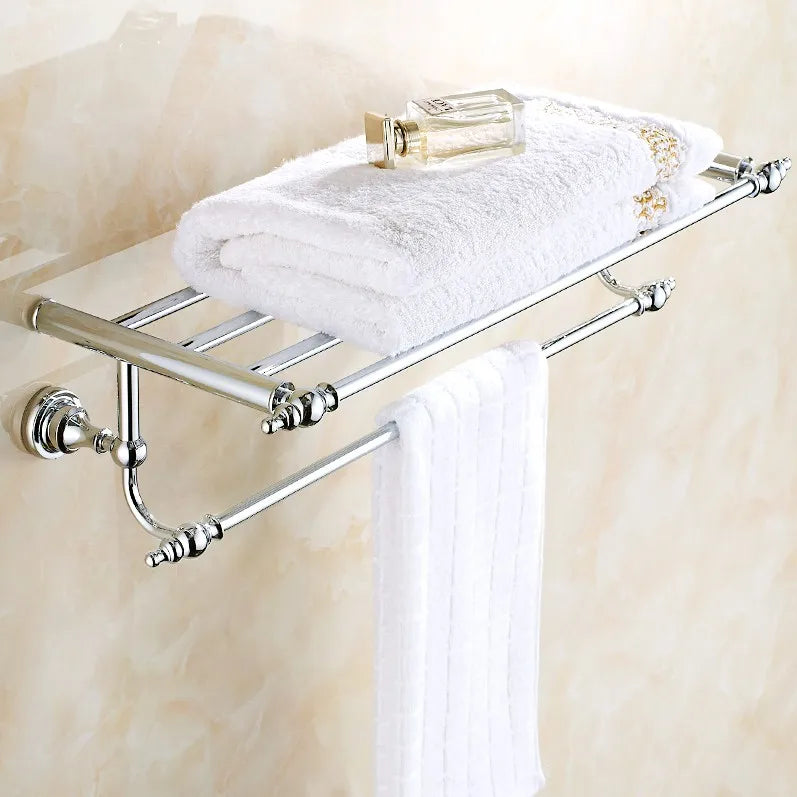 Bathroom Hardware Set Chrome Polished Bath Rack Paper Holder Toothbrush Holder Towel Bar Coat Hook Bathroom Accessories