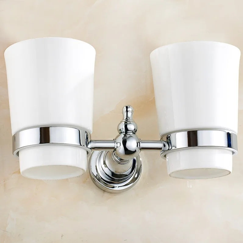 Bathroom Hardware Set Chrome Polished Bath Rack Paper Holder Toothbrush Holder Towel Bar Coat Hook Bathroom Accessories