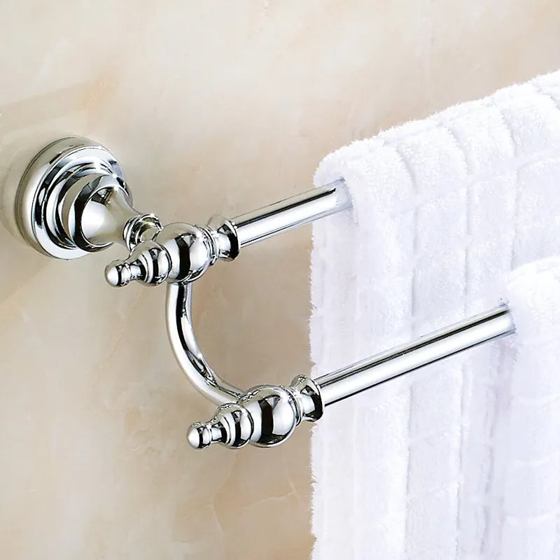 Bathroom Hardware Set Chrome Polished Bath Rack Paper Holder Toothbrush Holder Towel Bar Coat Hook Bathroom Accessories
