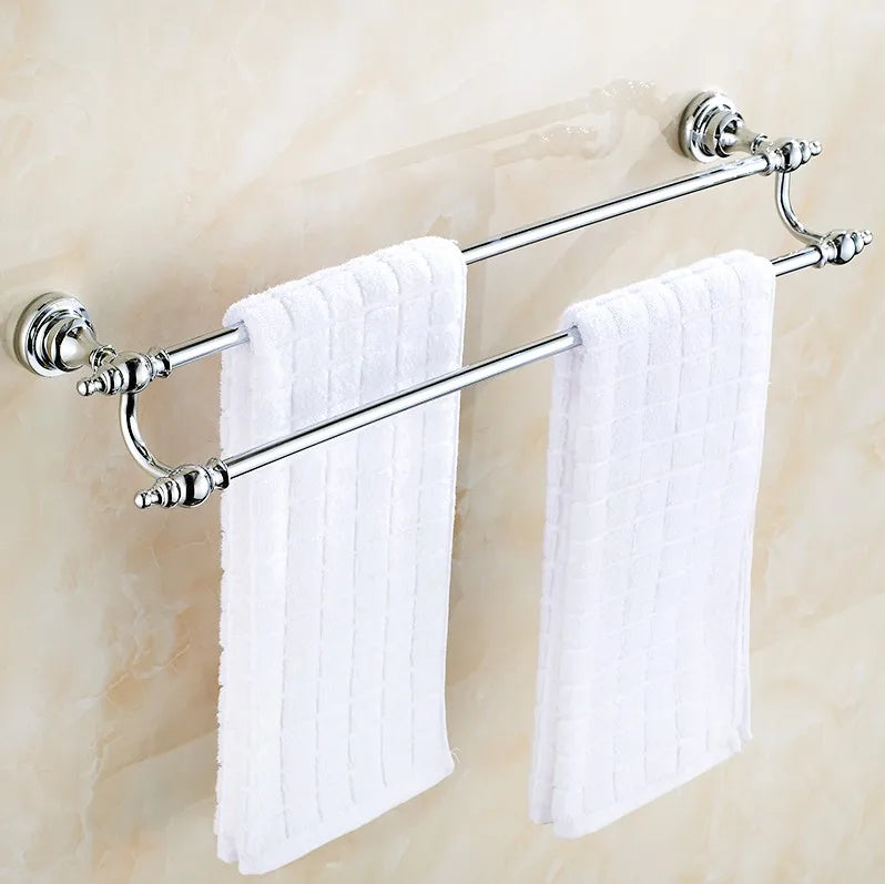 Bathroom Hardware Set Chrome Polished Bath Rack Paper Holder Toothbrush Holder Towel Bar Coat Hook Bathroom Accessories