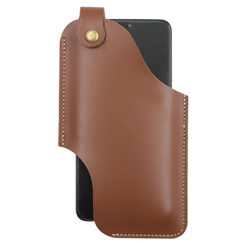 Men Phone Carrier Belt Hip Pouch Hanging Waist Bag Holster Wallet PU Leather Carrying Case Mini Travel Messager Pack