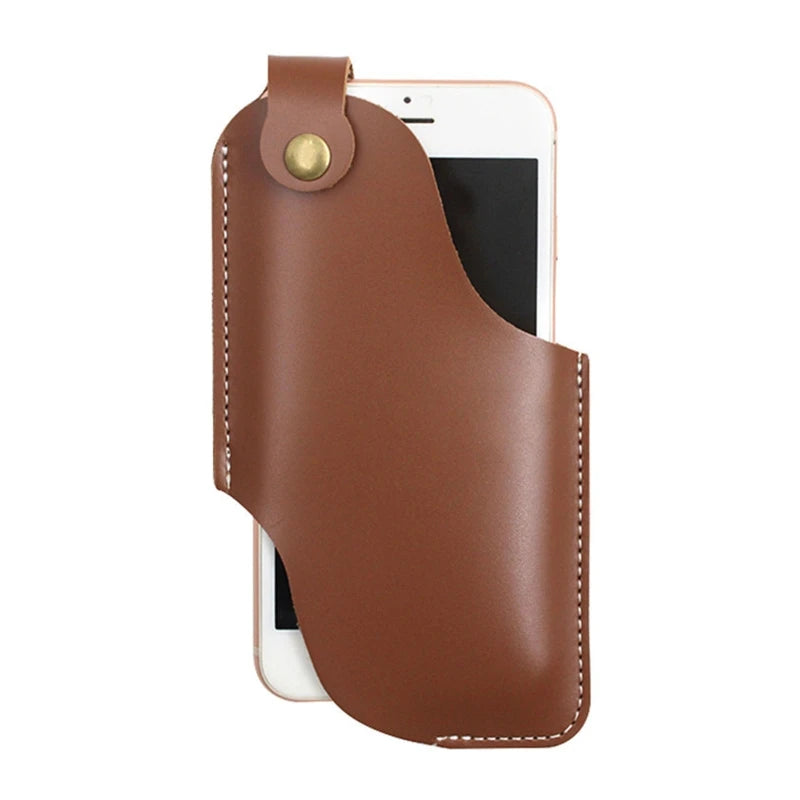 Men Phone Carrier Belt Hip Pouch Hanging Waist Bag Holster Wallet PU Leather Carrying Case Mini Travel Messager Pack