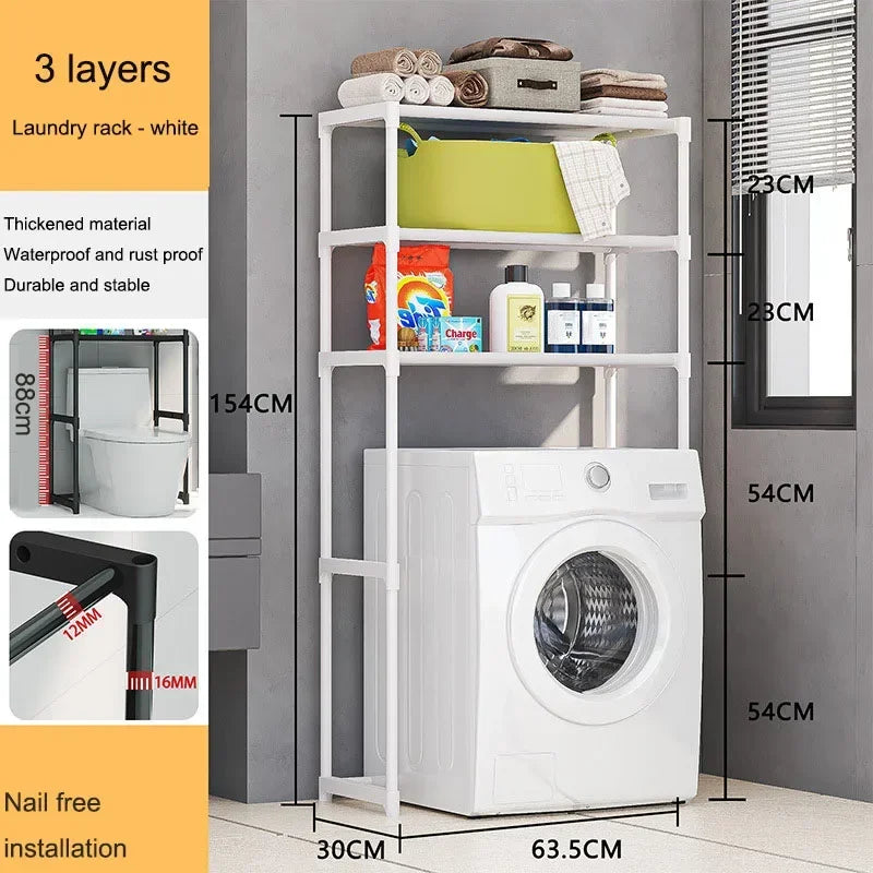 Bathroom Washing Machine Storage Rack Bathroom Storage Rack Over Toilet Shelf Multilayer Space Saver Organizer Multi-Functional