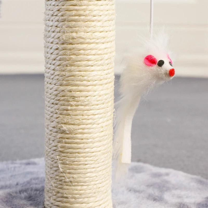 Cat Tree Tower, Cat Scratching Post with Interactive Ball Toys and Plush Mouse for Kitty Cat Play Tower Activity Centre for Play