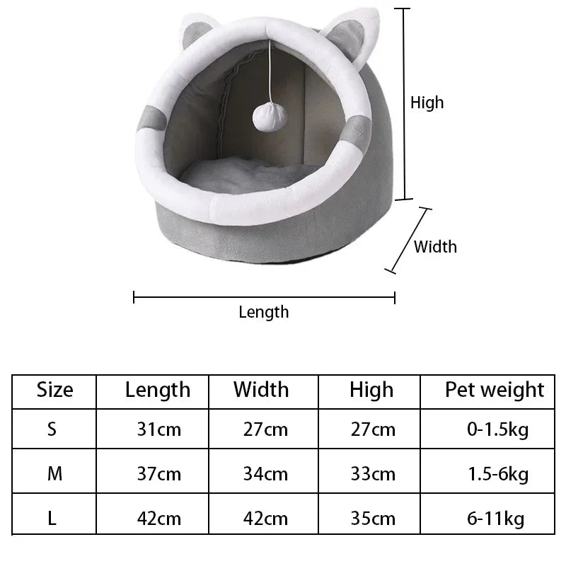 Cat Nest House for Cats Cave Cat Bed Kennel Cats Four Seasons Universal Semi-Closed Cute and Comfortable Cat Nest Kittens Cave