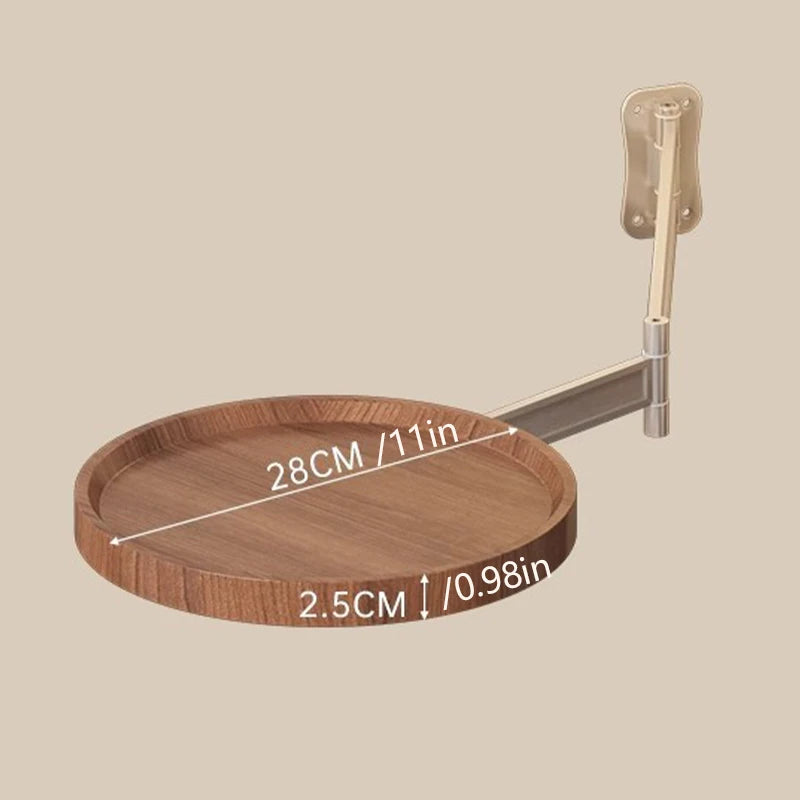 Bedside floating table, foldable bedside storage rack hanging table, small round bedside side of small side of home bedroom
