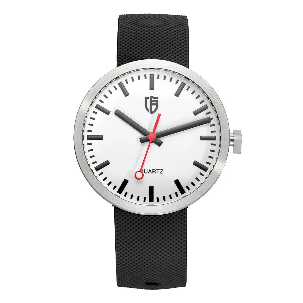 BERNY Men/Women Quartz Watches 38mm Luminous Dial Railways Sports Sapphire 5ATM Stainless Steel Classic Men's Wristwatch