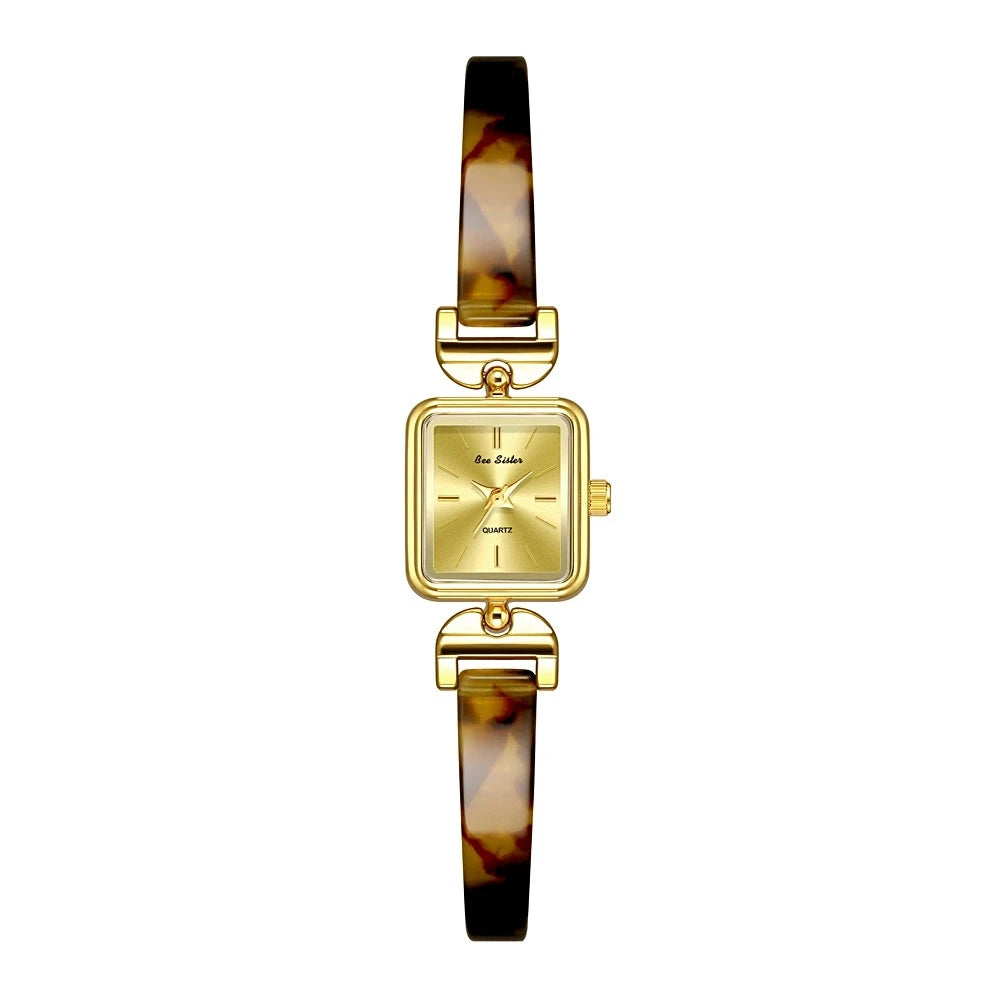 Luxury Women Watch Waterproof Fashion Advanced Temperament Tortoiseshell Amber Vintage Bracelet Quartz Watches For Woman
