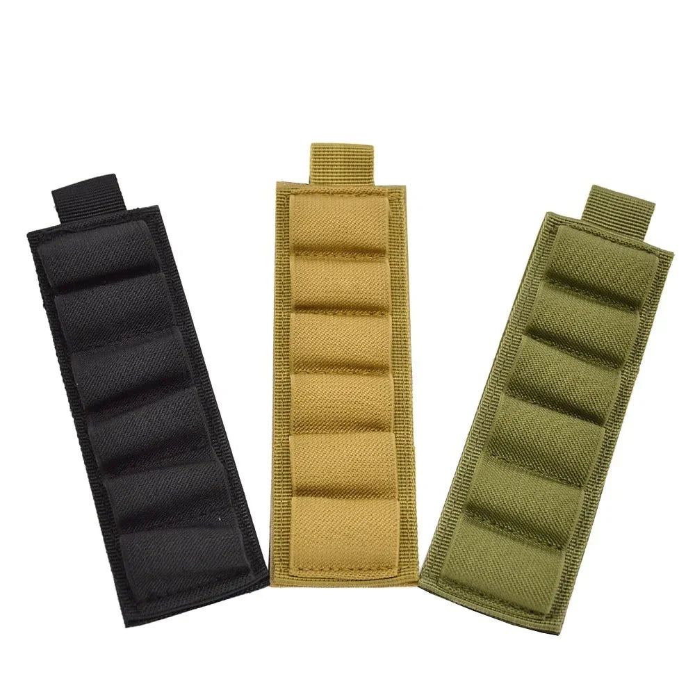 Hunting accessories: 6-loop shotgun stock shell holder, 12-gauge cartridge bag, rifle stock, bullet carrier, Velcro