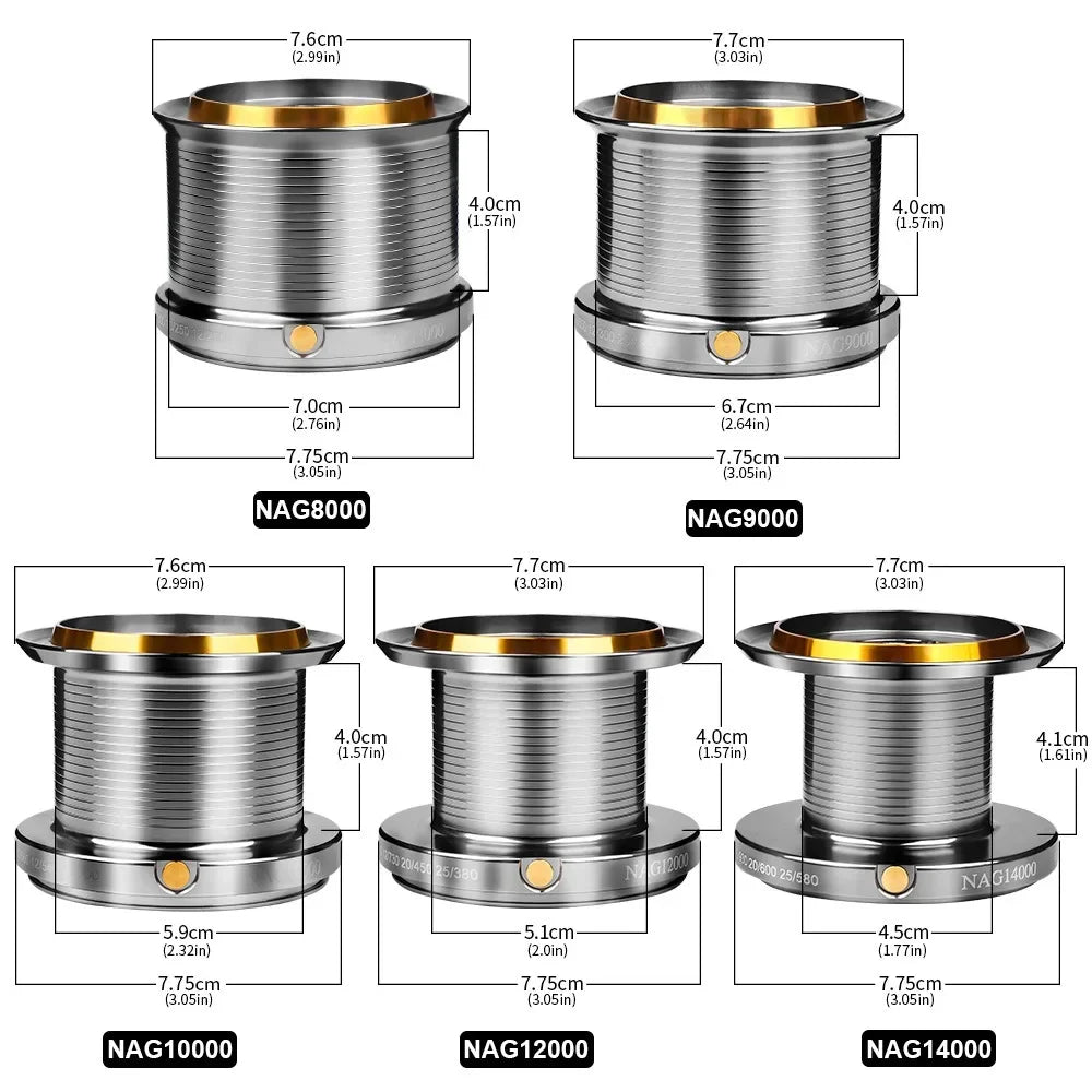 Casting Reel Fishing Reels 4.8:1 18KG Max Drag Power Ultra long throw 8000-14000S Sea Fishing Metal Spinning Metal Grip Pesca