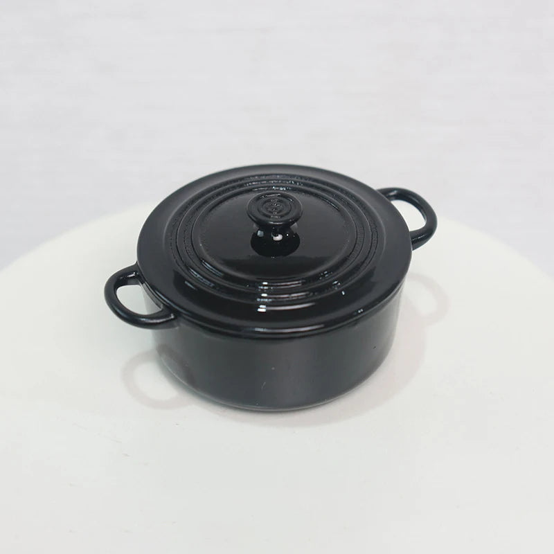 Mini Pot Boiler Pan With Lid Kettle Dollhouse Miniature Kitchen Utensil Cooking Ware Play Kitchen Toy Doll House Accessories