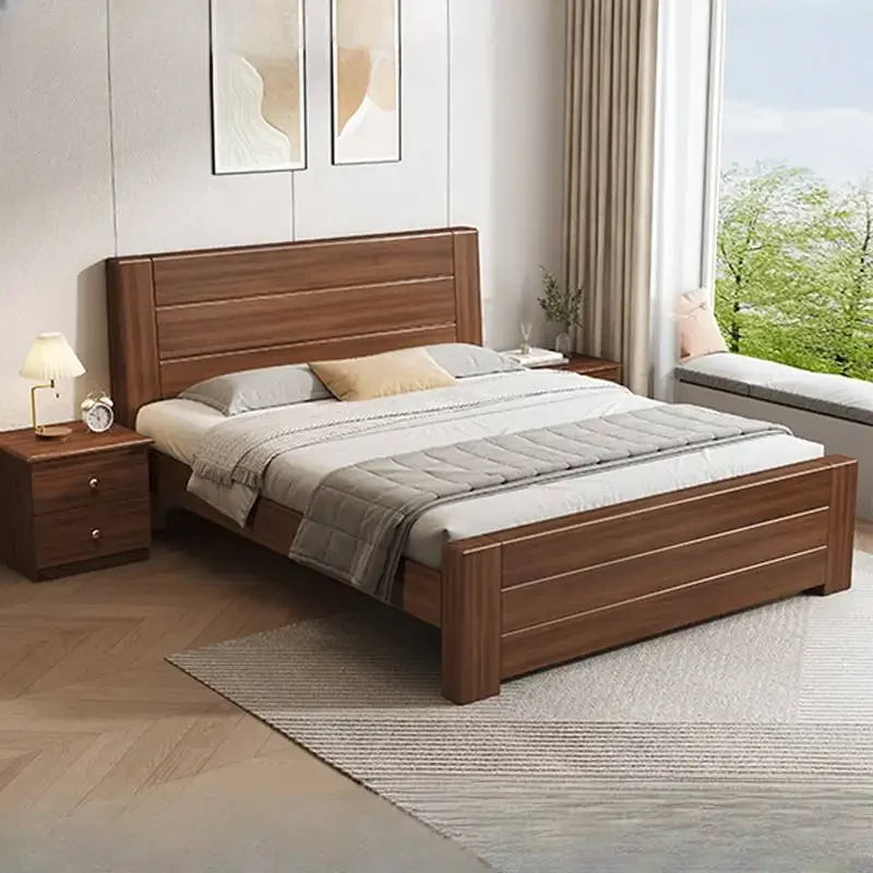 Wooden Cheap Storage Bed Bedroom Elegant Pretty Luxury Full Size Frame Bed Bases Queen Home Cama Box Casal House Accessories