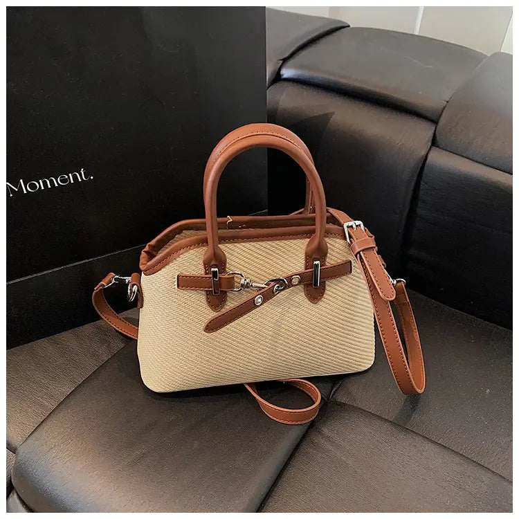 Women's Tote Bag with Wide Shoulder Strap, Durable PU Leather Work Bag-Lightweight Casual Handbag for Travel/Shopping/Daily Use