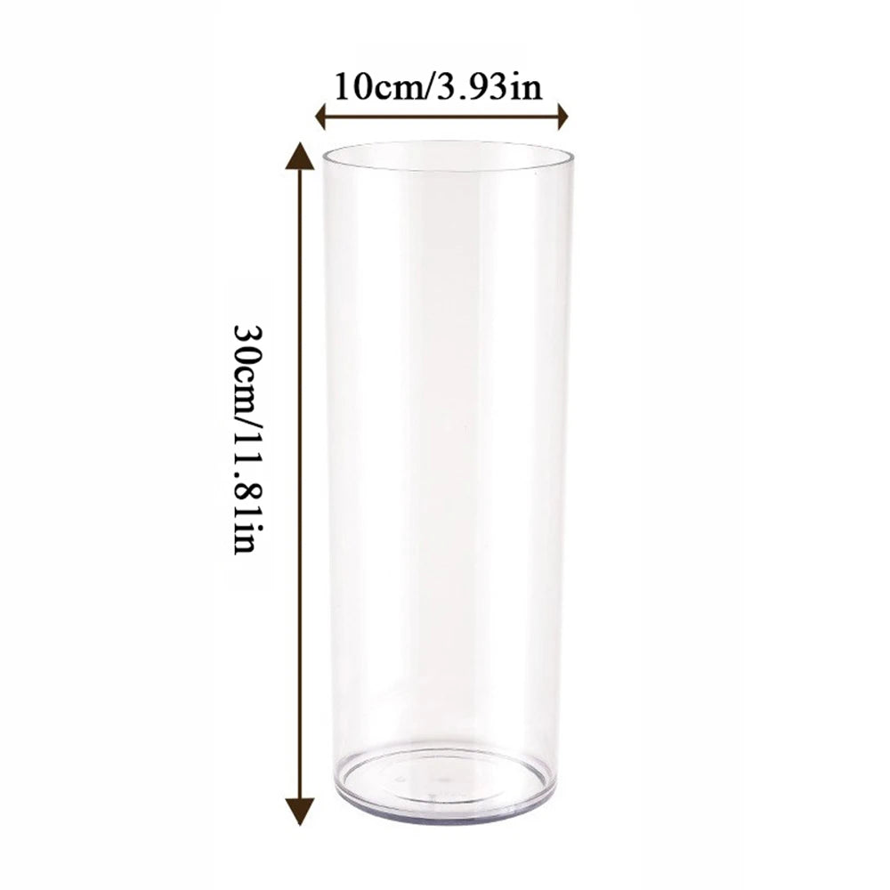 1Pcs Shatterproof Plastic Vases Tall Large Transparent Flower Vase Hydroponic Decoration Flowerpot Acrylic Cylinder Vases