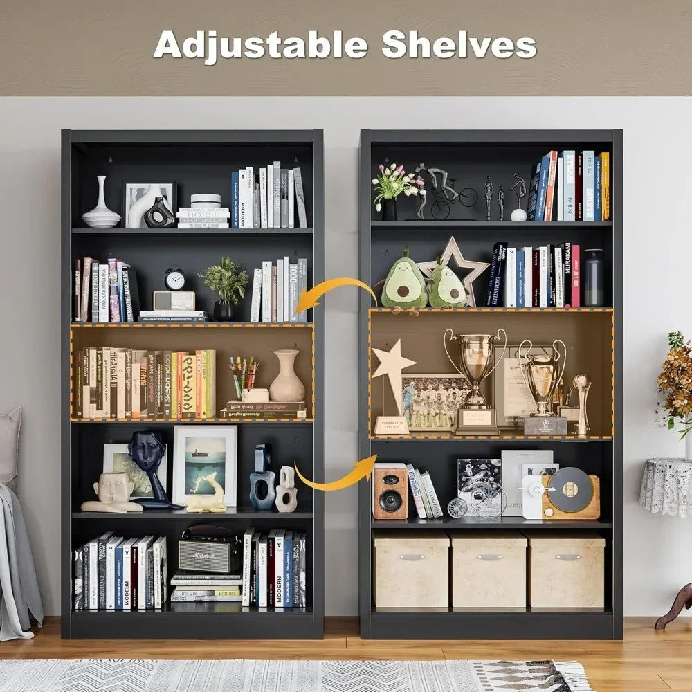 Book Shelf, 14" Deep Bookshelves Cases for Books, Garage Kit, CDs, Decor, 66" Tall Bookcase for Home Office Library Living Room
