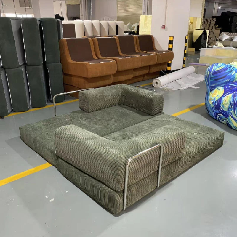 Italian Minimalist Retro High-end Corduroy Living Room Sofa, Compressed Sofa,Sofa Bed, Washable, Customizable, Air Transport