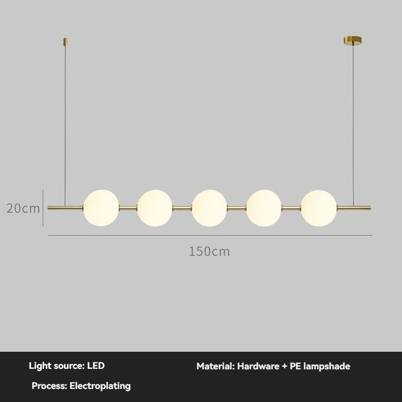Minimalist Creative Art One Word Light Luxury High-end Dining Table Long Strip To Create Restaurant Lamp Chandelier
