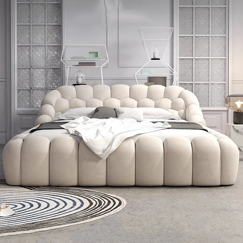 Luxury Double Bed Modern Floor Design Wooden Space Saving Japanese Soft Cheap Bed Comfortable Cama Solteiro Unique Furniture