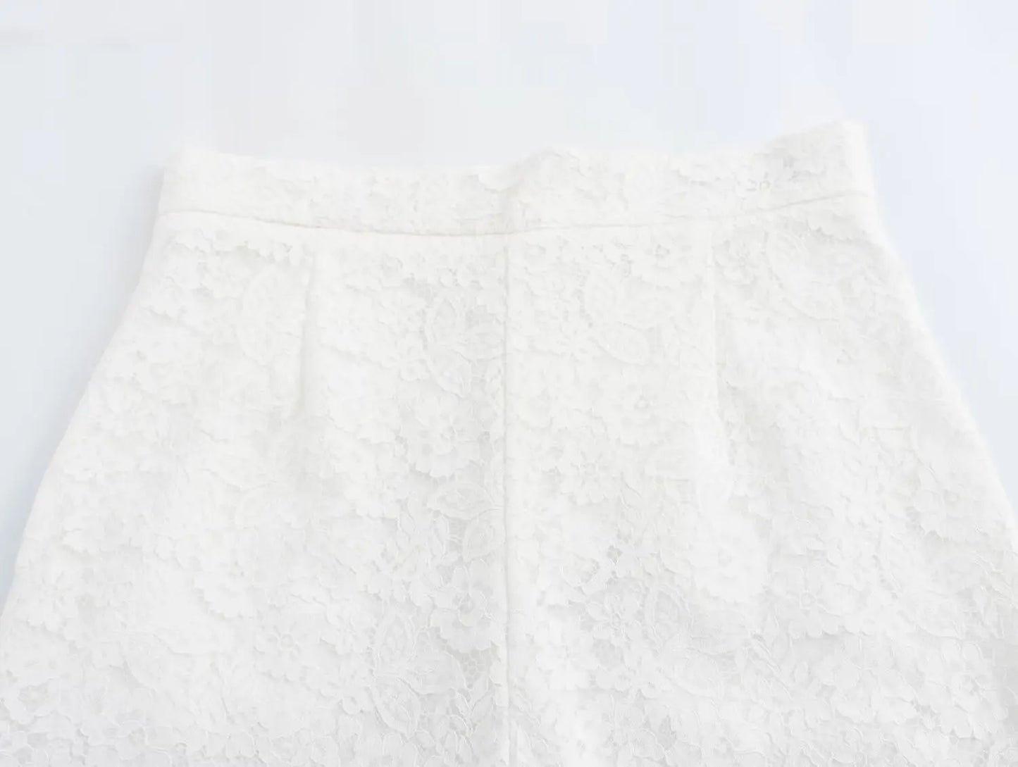 2025 new women's clothing European and American style design temperament lace high waist translucent trousers