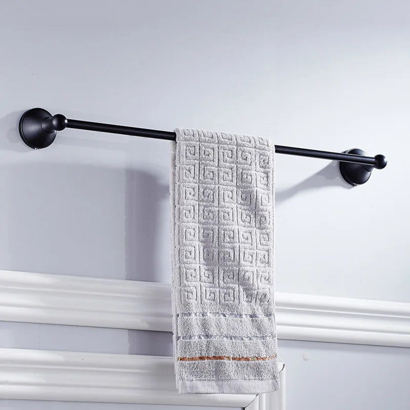 Black Brass Bathroom Accessories Hardware Set Towel Bar Rail Rack Toilet Paper Holder Toilet Brush Shower Soap Dish Holder
