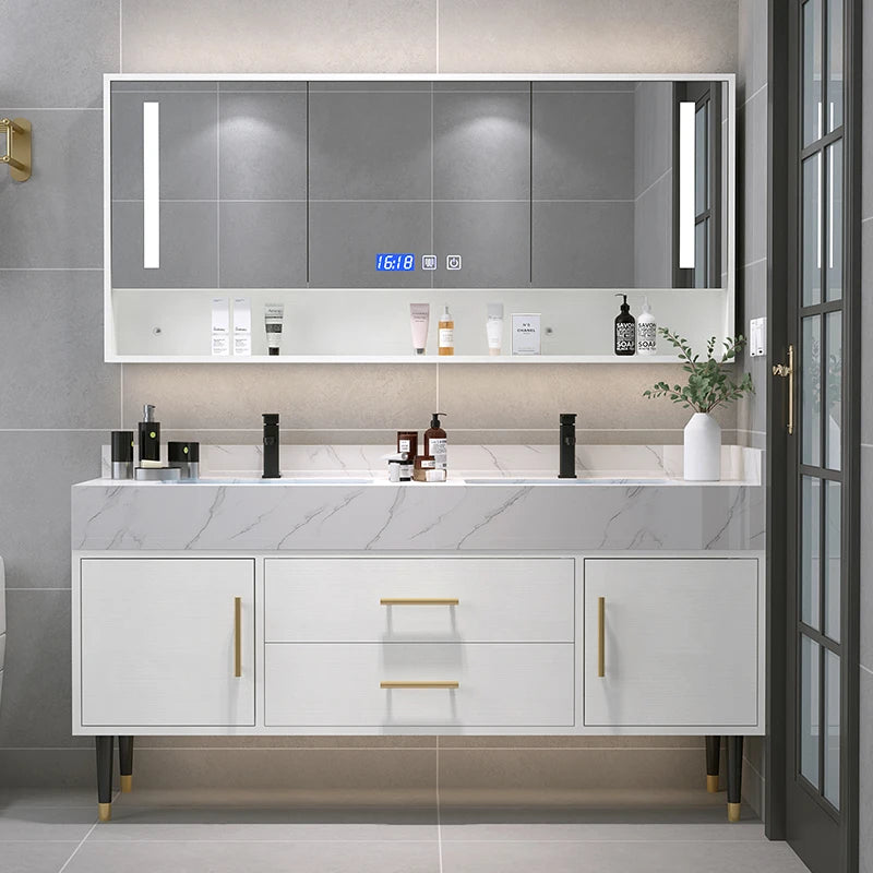 Bathroom Cabinet Washbasin Bathroom Combination Simple Household Toilet Furniture Solidbathroom Modern Vanity With Sink 24
