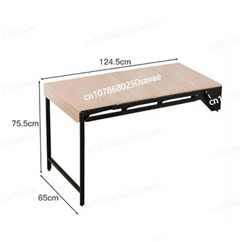 Small apartment wall-mounted shelf household telescopic folding dining table balcony table hanging flower stand folding table