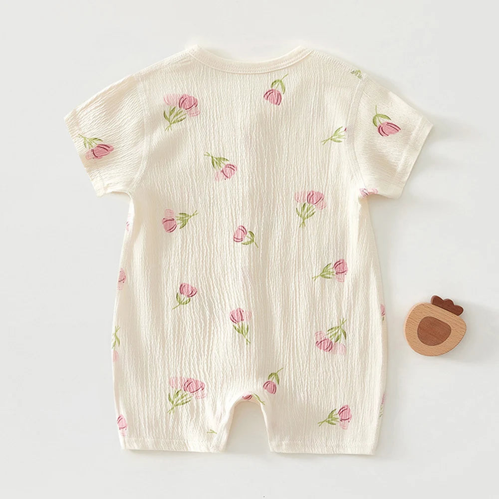 Baby Girl Clothes Summer New Arrival 2025 Baby Boy Romper Short Sleeve Thin 100% Cotton Unisex Infant Jumpsuit