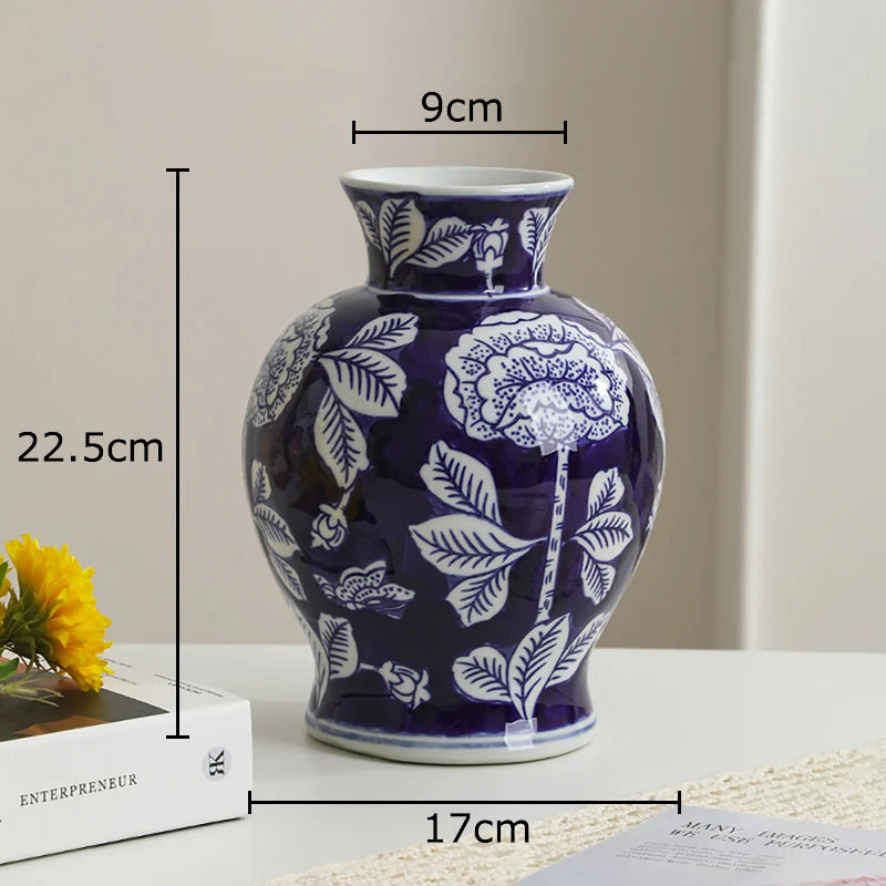 Blue and White Porcelain Vase Plant Pot Table Decoration Flowers Arrangement Multiple Styles Flower Vases Room Aesthetic Decor