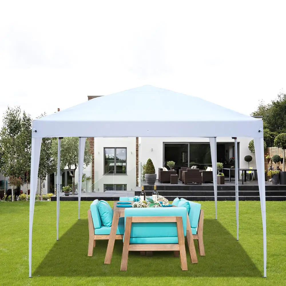 3x6m Waterproof Folding Tent with 2 Windows - White Outdoor Canopy for Events & Camping