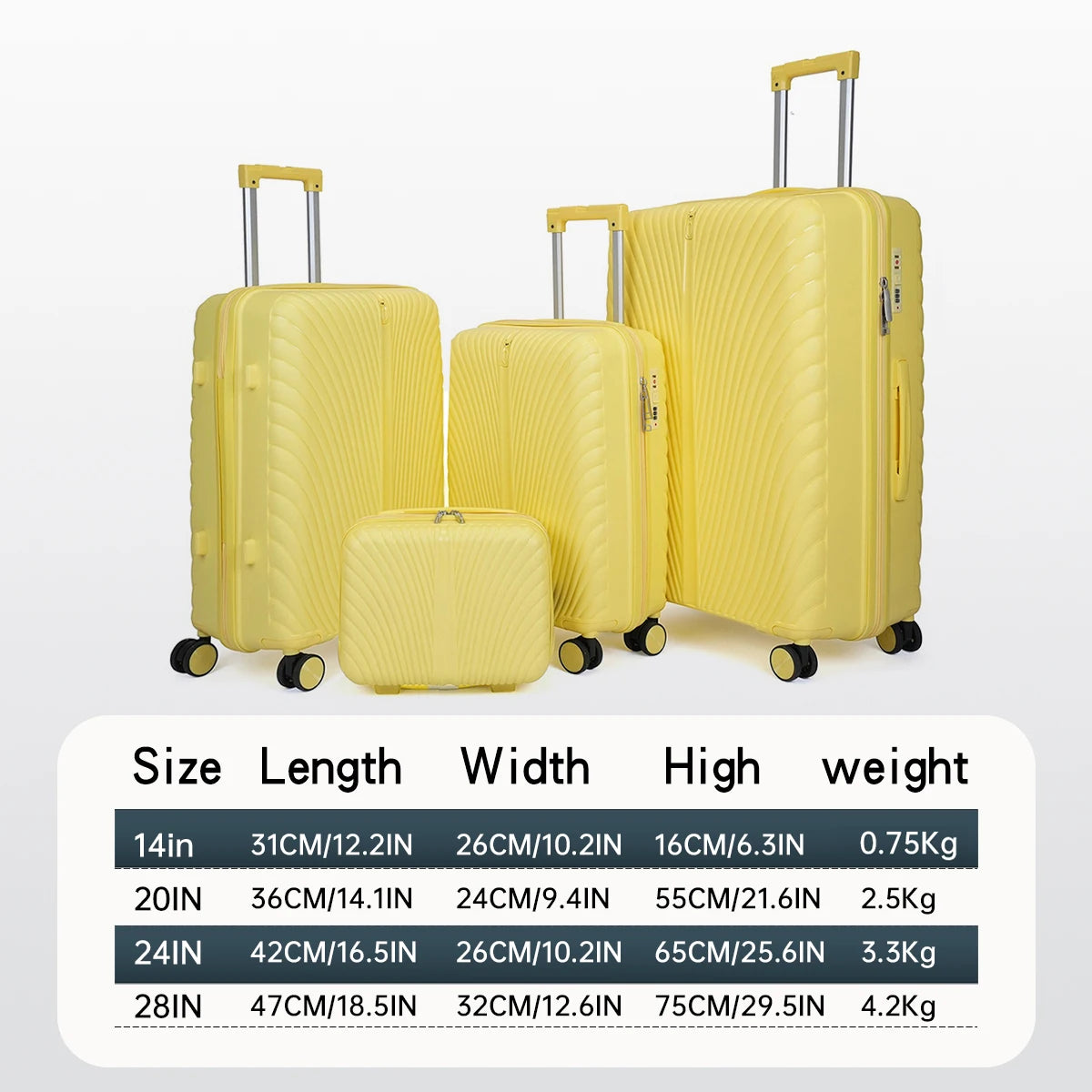 2025 New Large-Capacity and Durable Luggage Roller Suitcase Men and Women Carry-On Boarding Travel 20/24/28 Multi-Piece Set