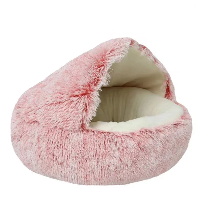 Cat Dog Bed Pet Mattress Sleeping Warm Soft Plush Pet Bed with Cover Round Nest Cave for Small Dogs kitten