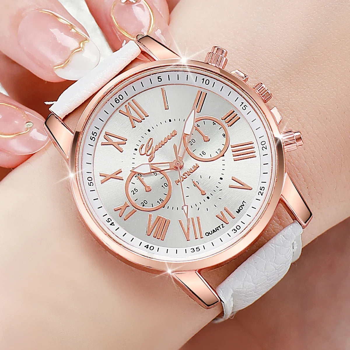 Women's Watches Fashion Roma Dial Leather Band Quartz Watch Ladies Silicone Band Wristwatch Reloj Mujer(Without Box)gift