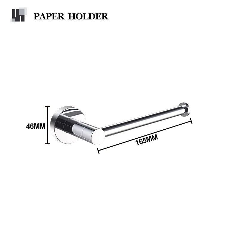 Bathroom Accessories 304Stainless Steel Hardware Kit Wall Mount Clothe Hook Paper Holder Towel Bar Toilet Brush Holder Soap Dish