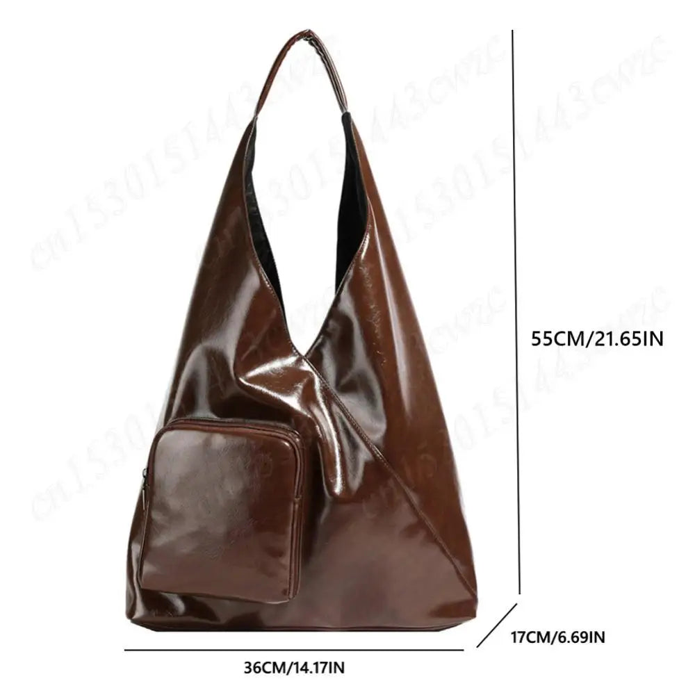 Womens Tote Bag Fashion Shoulder Bags PU Leather with Zipper Pockets Large Hobo Shoulder Bag Shopper Travel Bag Slouchy Hobo Bag
