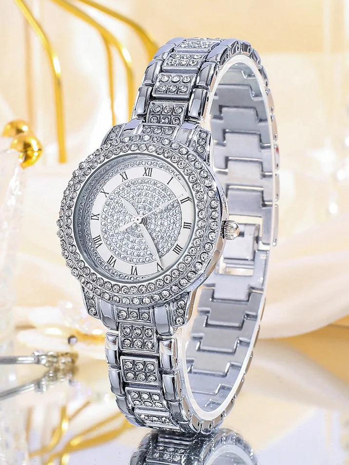 Women's Watches Fashion Original Quartz Wrist Watch for Ladies Roman Dial Dazzling Diamond Waterproof Luminous Luxury New