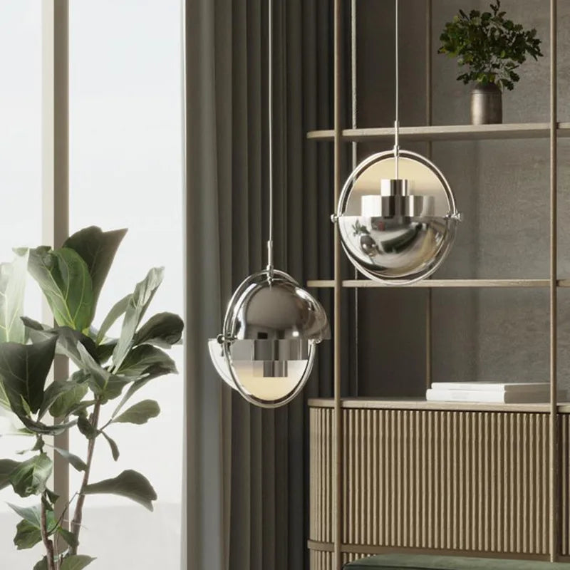 Modern Dining Table Chandeliers LED Polished Wrought Iron Adjustable Shape Hanging Lamps Living Room Bedroom Bedside Chandelier