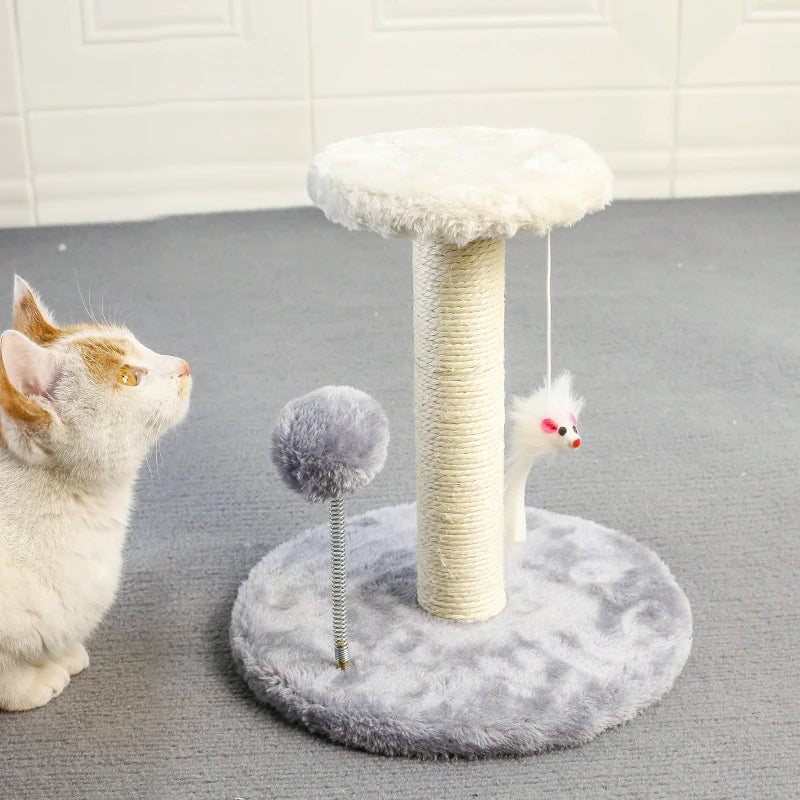 Cat Tree Tower, Cat Scratching Post with Interactive Ball Toys and Plush Mouse for Kitty Cat Play Tower Activity Centre for Play