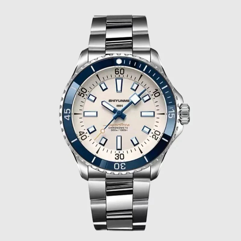 B Automatic Mechanical Men's Watch Waterproof Stainless Steel Sport Screw Fixed Superocean