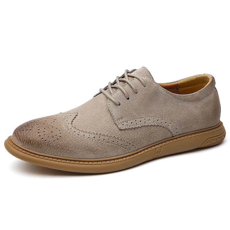 Spring Autumn Mens Brogue Shoes British Casual Business Formal Dress Footwear Classic Man Casual Leather Shoes Mens Leather Shoe