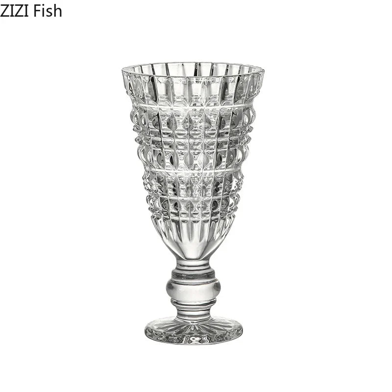 Goblet Shaped Transparent Glass Vase Desk Decoration Flower Arrangement Hydroponics Flower Pot Floral Vases Room Aesthetic Decor