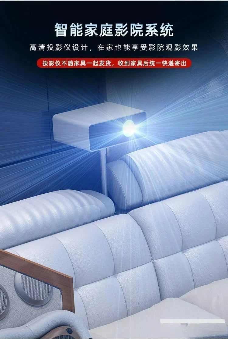 Customizable Tech Smart Genuine Leather Bed | Multifunctional Ultimate Beds | Massage Tatami