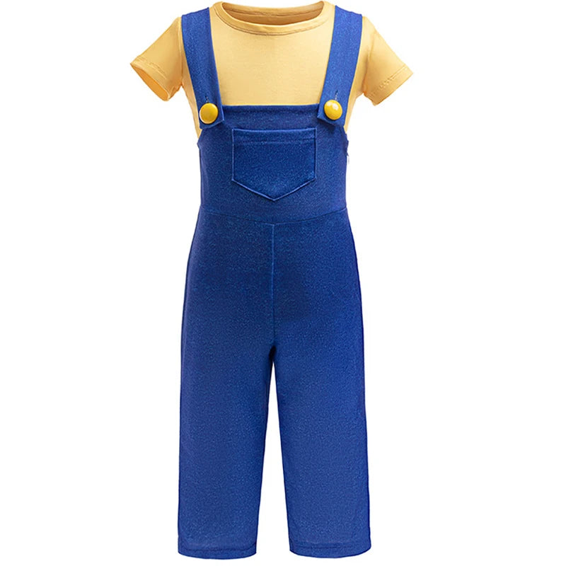 Baby Boy Clothes Children's Halloween Cosplay Costume Boys Striped T-Shirt+Jumpsuits 2Pcs Set Carnival Costumes Stage Perform